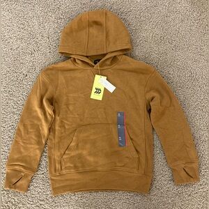 NWT All in Motion Boy's Size XS (4-5) Long Sleeve Tech Fleece Hoodie Brown